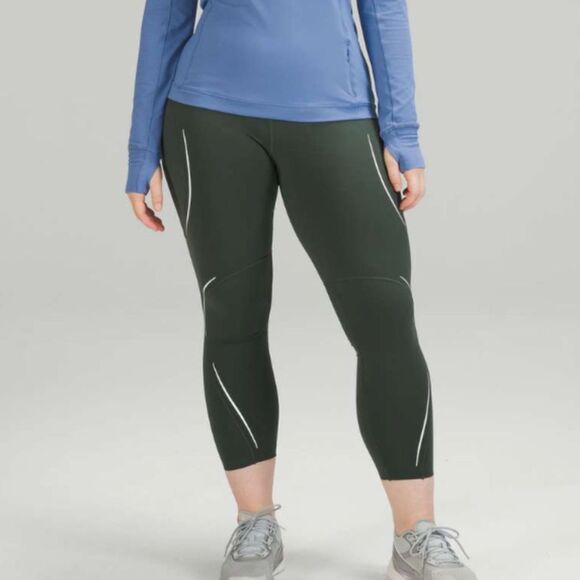 lululemon athletica Pants - Lululemon Base Pace High-Rise Reflective Tight 25" Smoked Spruce Size 0